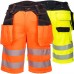 High Vis Multi Pocket Cargo Shorts Yellow  or Orange Class 1 Knee Length