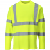 Cotton Comfort Long Sleeve T Shirt in Hi Viz Yellow or Railspec Orange