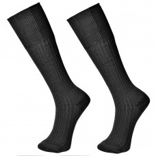 Combat Ribbed Black Knee Length Socks 
