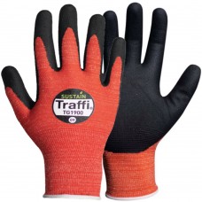 Flex Plus Sandy Nitrile Palm Coated Gloves AURELIA Red Large