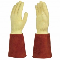 Heat and Flame Resistant Cut D Para Aramid and Leather Gloves