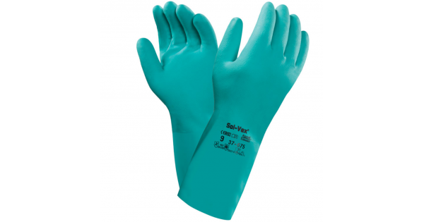 Ansell Solvex Nitrile Chemical Resistant Safety Gloves Gauntlets Size 10XL