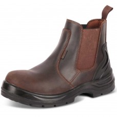 TPU Heel Support Brown Leather Dealer Safety Boot Steel Midsole