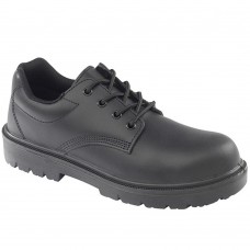 Executive Black Leather Safety Shoe with Water Resistant Upper