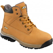 JCB WorkMax Safety Boot with Steel Midsole Tan Leather Uppers