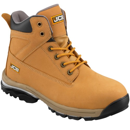 JCB WorkMax Leather Safety Boots with Steel Midsole S1P | GlovesnStuff