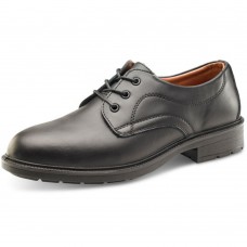 Stylish Lace Up Black Leather Upper Safety Shoe