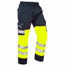 Leo Class 1 Poly/Cotton Cargo Work Trouser Yellow and Navy 3 Leg Lengths