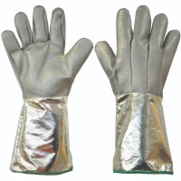 Polyco Extreme Heat 500 Degree Coated Glass Fabric with Kevlar Foundry Gloves 40cm