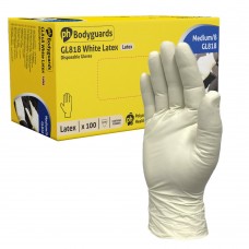 Bodyguards Natural Latex Powdered Disposable Gloves x 100 hands