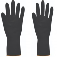 Polyco JET Black Food Safe Chemical Resistant H/Duty Rubber 31cm Gauntlets