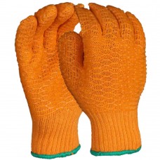 Yellow Criss Cross PVC Gripper Ambidextrous General Handling Work Gloves