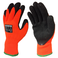 Fleece Lined Contact Level 1 Cold Weather H/V Orange & Black Latex Gloves