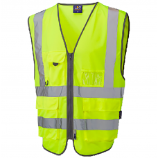 ISO 20471 Class 2 Superior 3-Part Yellow Hi Vis Zipped Waistcoat