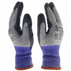 Cut Level D / 5 PU Palm Coating on HPPE Grey Liner Safety Gloves