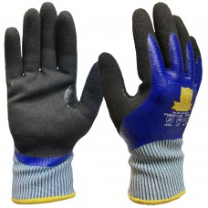 Safe T Cut D Full Coat Waterproof & Oil Proof Sandy Nitrile Gloves