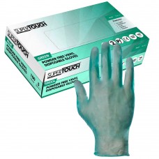 Green Vinyl Powder Free Disposable Gloves ST x 100 hands