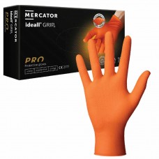 Ideall Grip Orange 3D Diamond Textured Nitrile Powder free Gloves x 50 hands