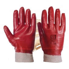 (PALLET) (4320 Pairs) Fully Coated Red PVC Dipped with Knit Wrist Mediumweight Gloves