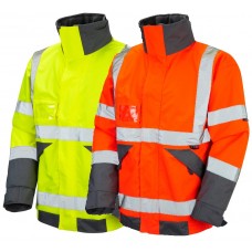 Superior Quilt Lined Hi Vis Railway Use Certified Bomber Jacket