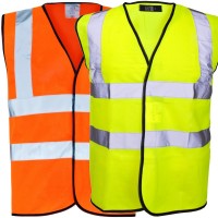 Standard Class 2 Hi Visibilty Vest Waistcoat Yellow or Orange Velcro Fastening