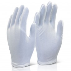 White Low Linting Nylon Profile 7 Denier Gloves.