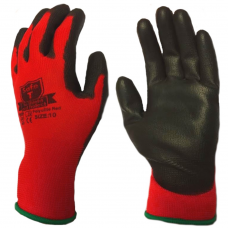 SafeT Traffic Light Red Nylon with Black PU Palm Work Gloves
