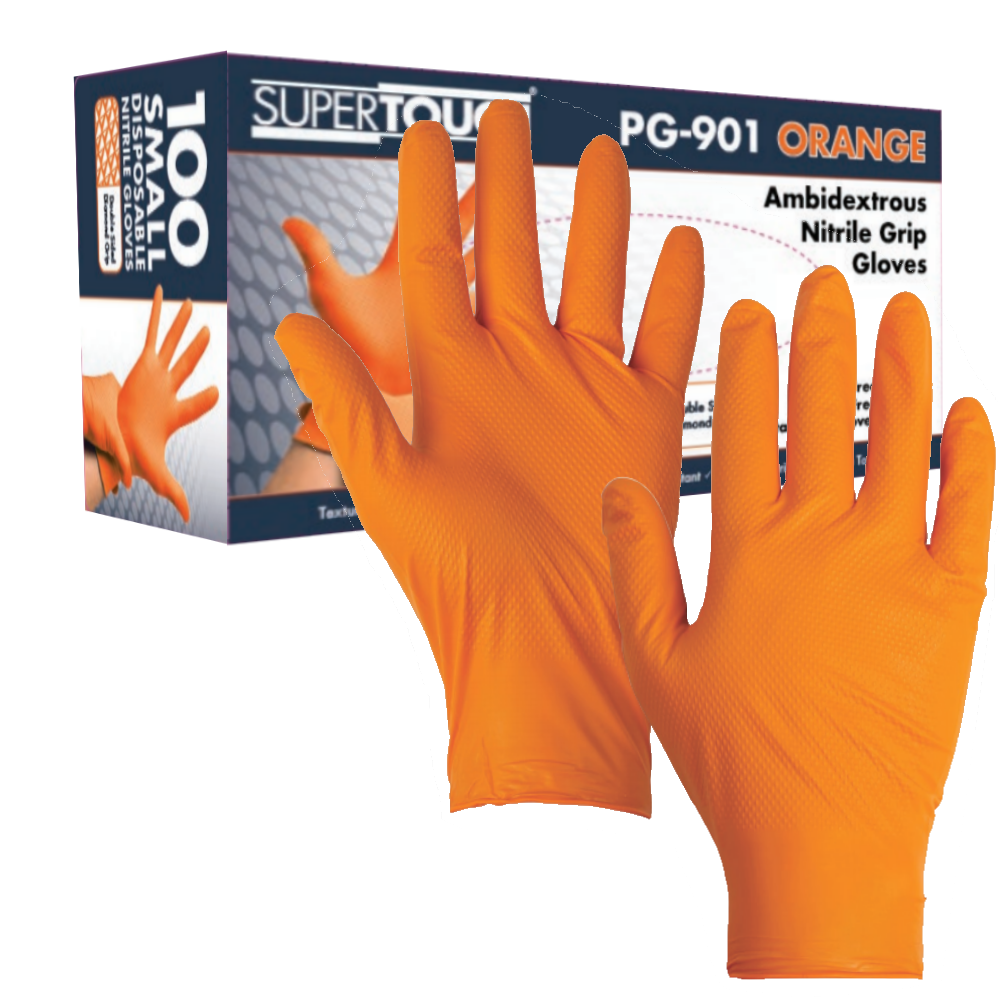 Orange 1 Pair Supertouch Latex Coated Rubber Safety Gloves 10/Extra Large