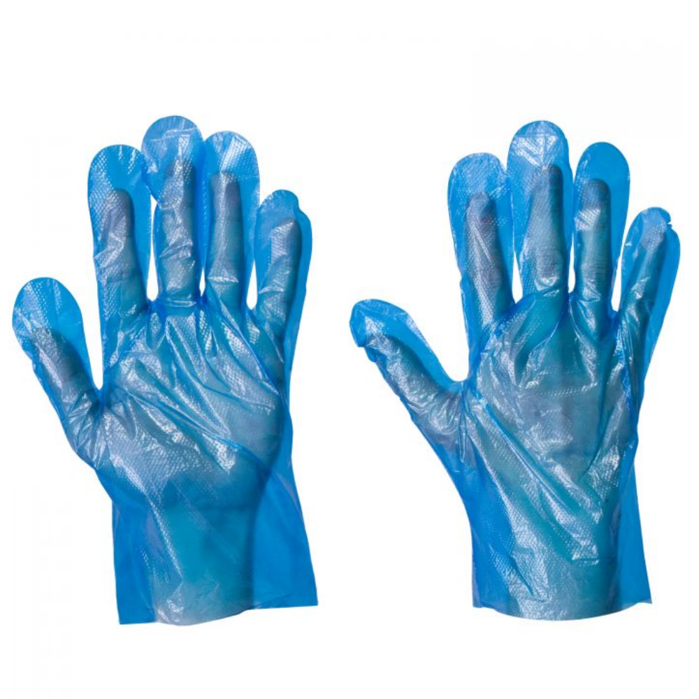 1 box X100 Disposable polypropylene PE gloves Handling and safety of transparent 