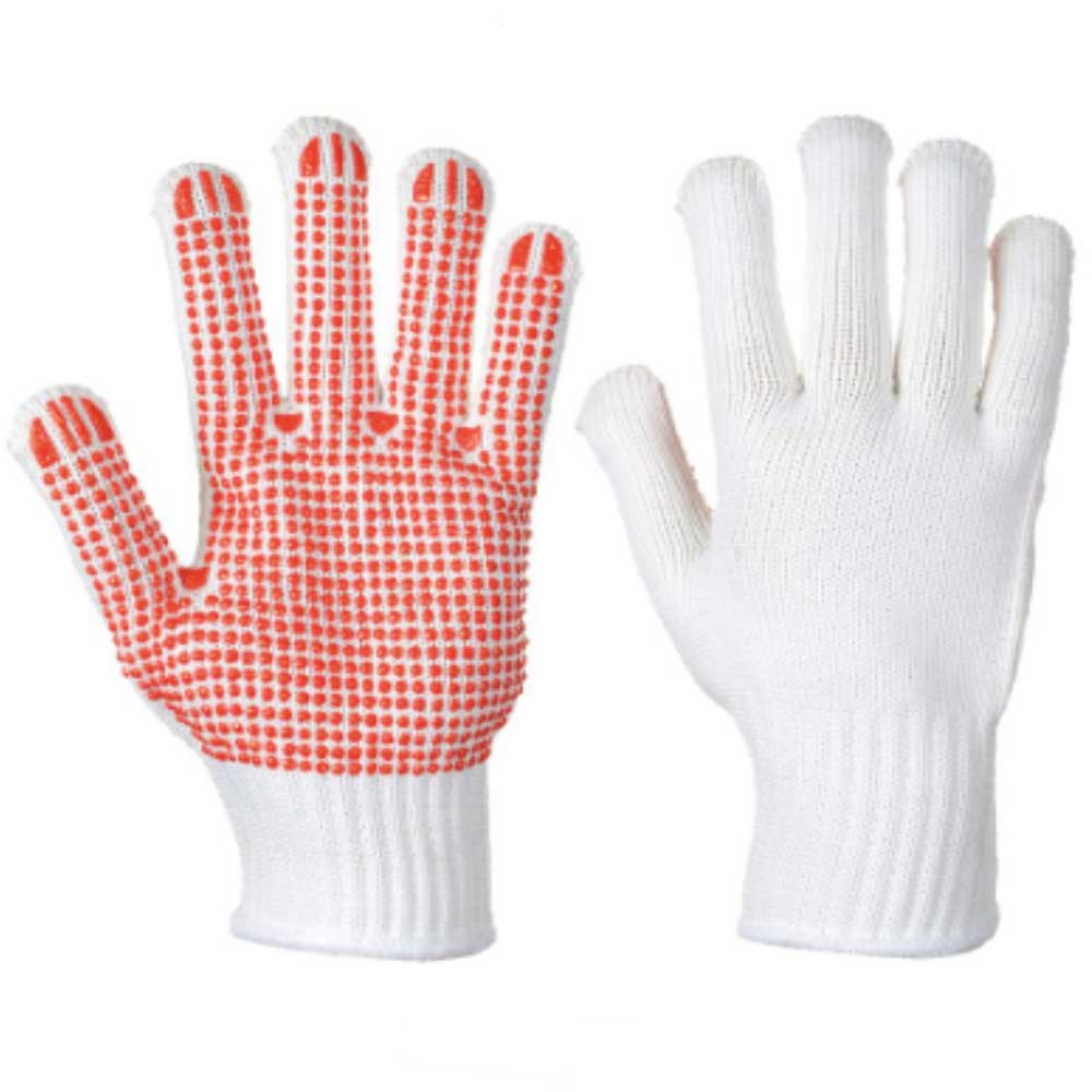 White Heavyweight PVC Polka Dot Heat Resistant Gloves