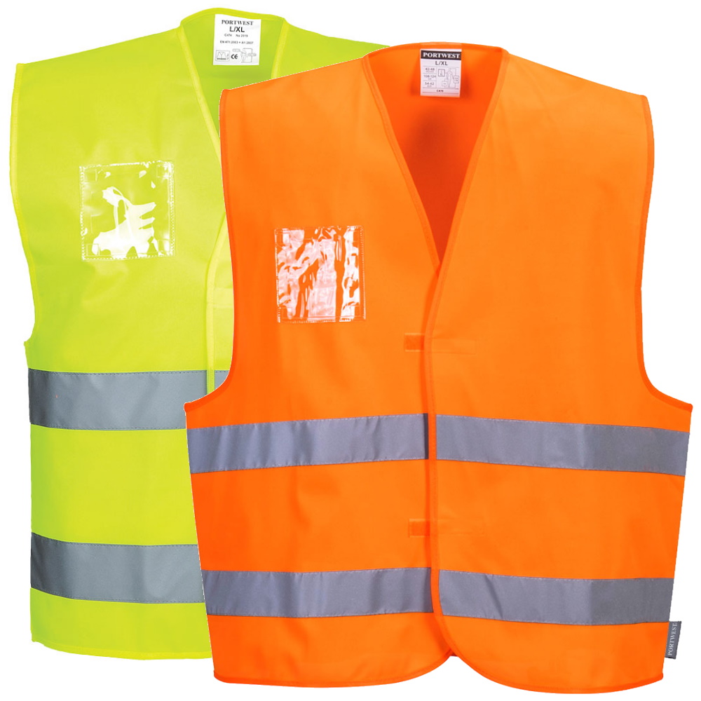 Epaulettes Hi Viz Security Vest with 3M Banding Size XL 44in chest and badges Utility Loops