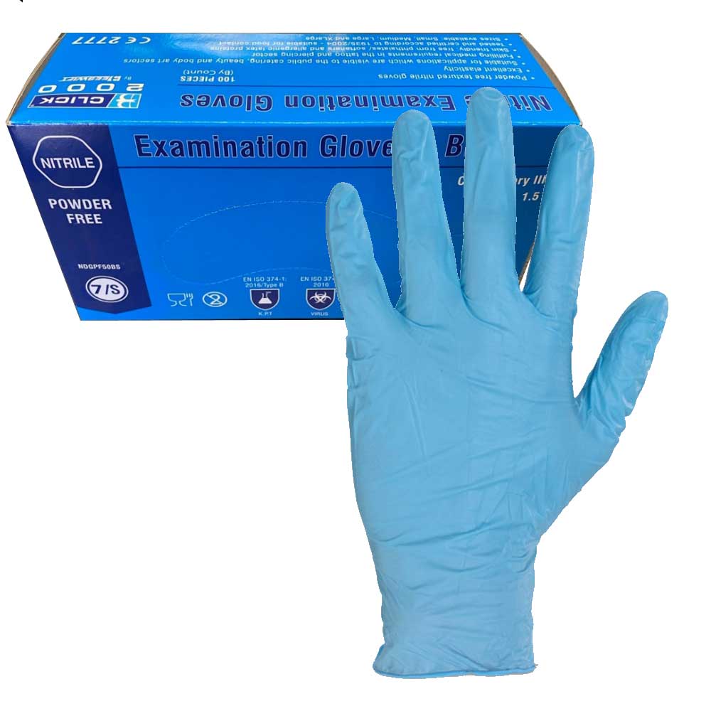 DermaGuard Nitrile Gloves Latex Free Medium UK Stock 100 Gloves Blue 