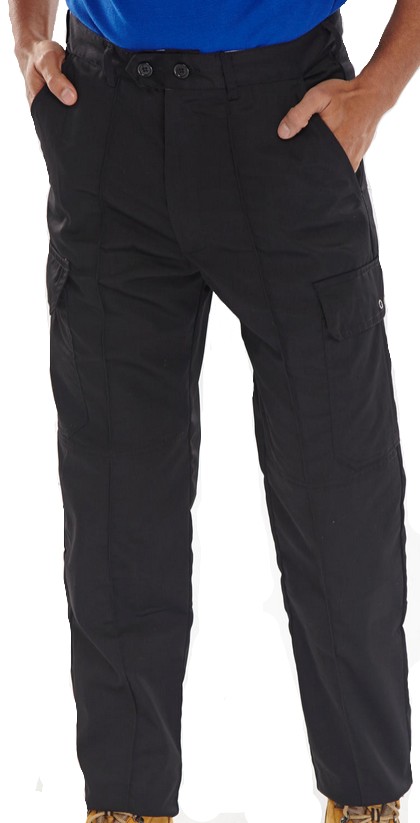 Sewn In Crease Cargo Drivers Work Trousers Super Click - 2 leg Lengths ...